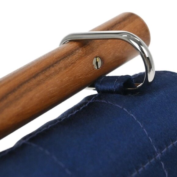 Chanel Navy Satin Mademoiselle Lock Choco Bar Handbag 116039 - Picture 6 of 10